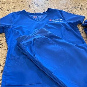 Medical City Blue Nurse Scrubs Three Sets Size Medium